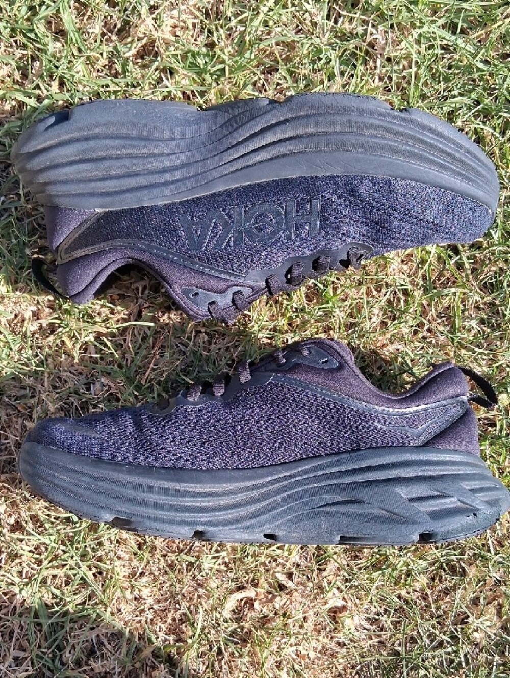 Hoka Bondi 8 Women's/Unisex Plush Navy Running Shoes - Picture 5 of 13